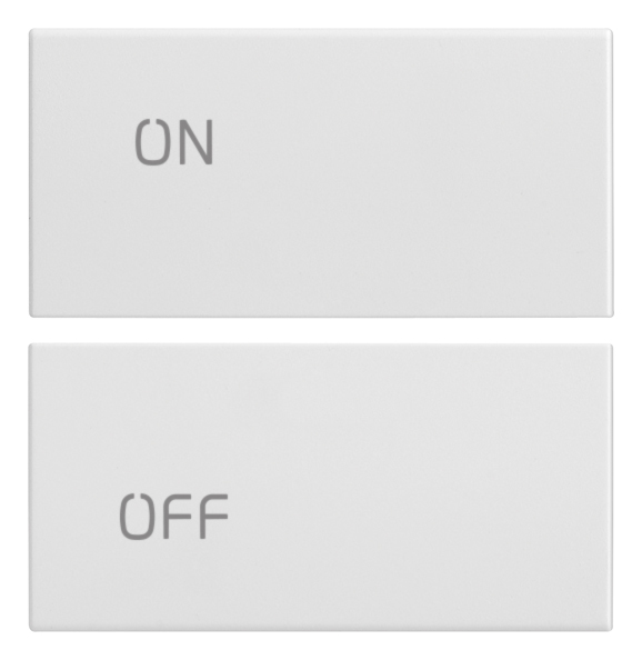 2 half buttons 2M ON/OFF symbol white - IMP
