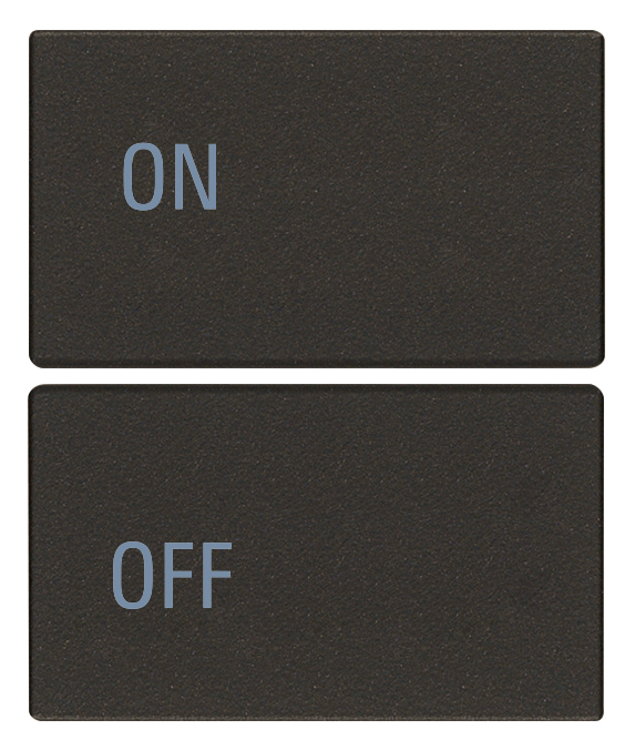 2 half buttons 2M ON/OFF symbols black - IMP