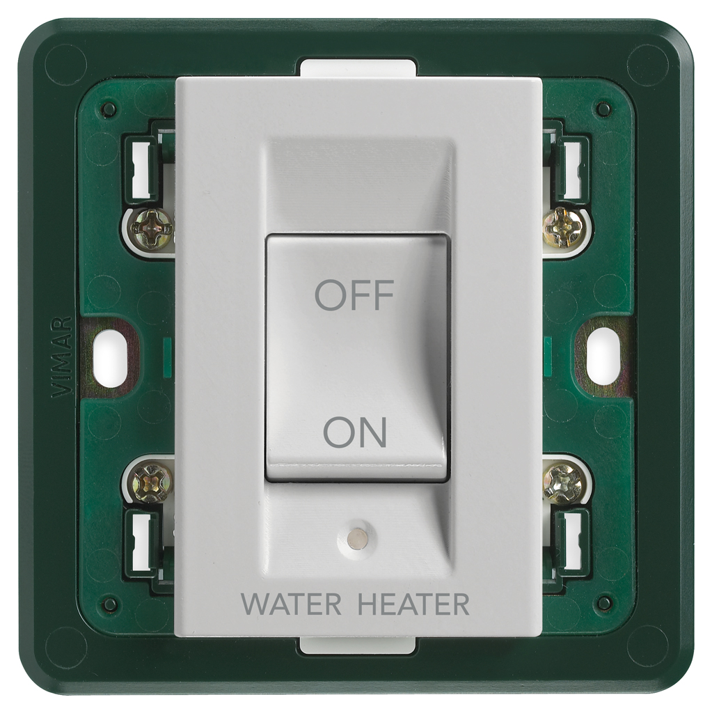 2P 32A 1-way switch WATER/HEATER Silver - IMP
