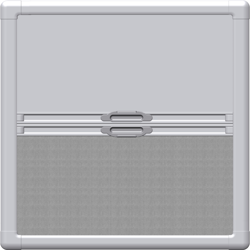 Dual Blackout + Flyscreen Roller Blind Assembly for a Lewmar Size 54 Hatch. Frame Colour Ivory