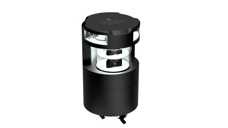 225° Masthead double light w/single anchor, CD alu base, black, anchor light