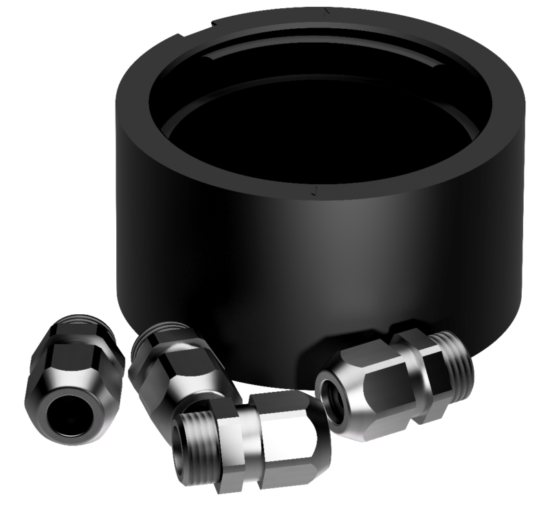 Aluminium Pro-mount base 4 bottom cable K-lock, black