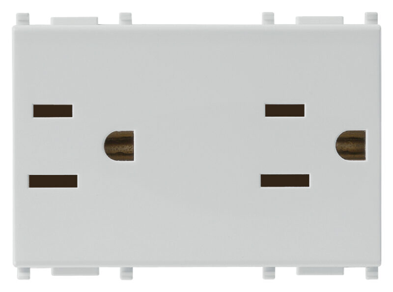 Two 2P+E 15A 127V USA outlets Silver