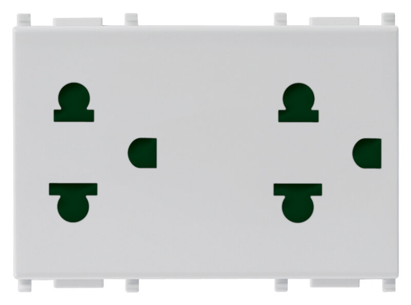 Two 2P+E16A USA+EU SICURY outlets Silver