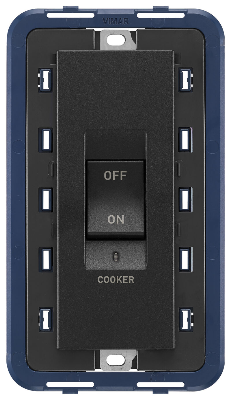 2P 45A 1-way switch COOKER 5M grey