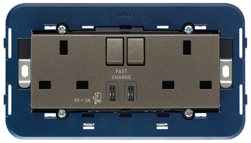 2 2P+E13ABS socket+red switch+C/C- USB M