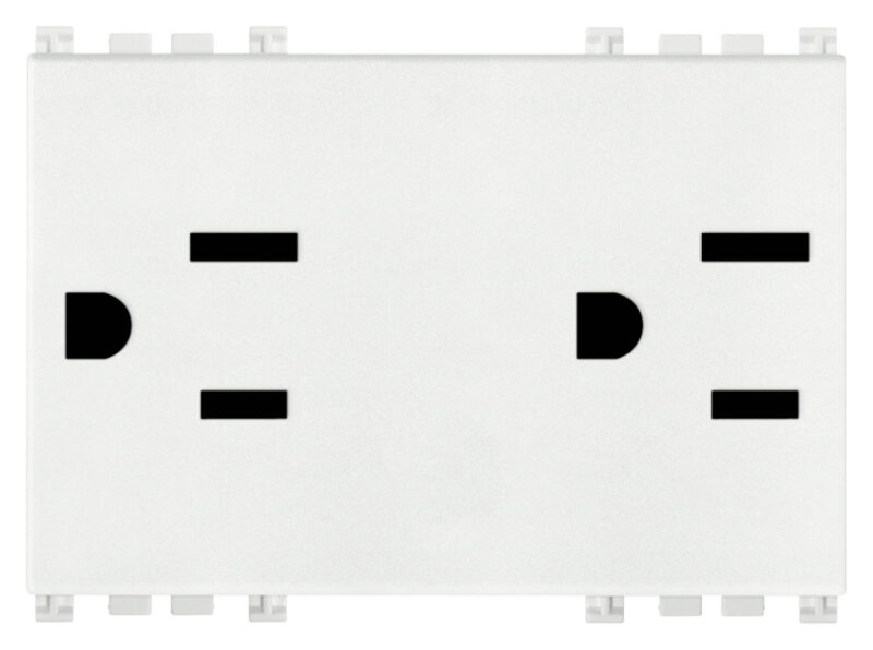Two 2P+E 15A 127V USA outlets white
