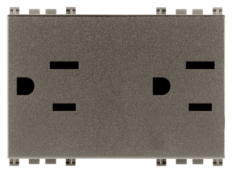 Two 2P+E 15A 127V USA outlets Metal