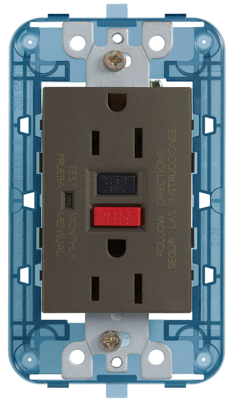 Two 2P+E 15A USA outlet with GFCI Metal