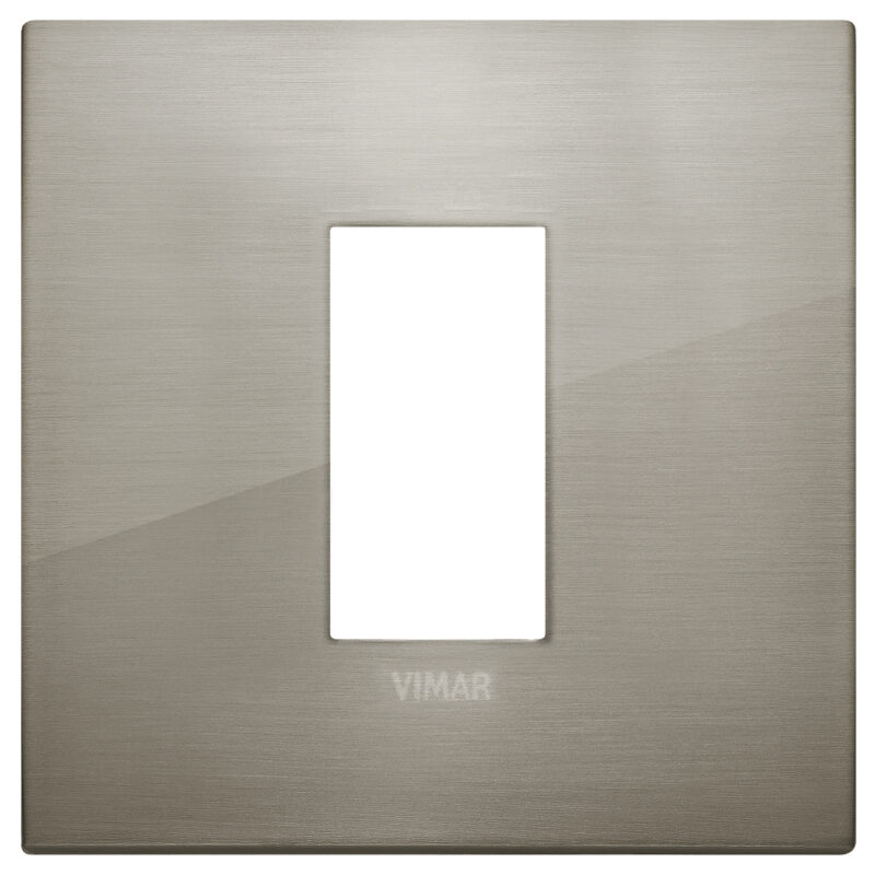 Classic plate 1M metal brushed inox