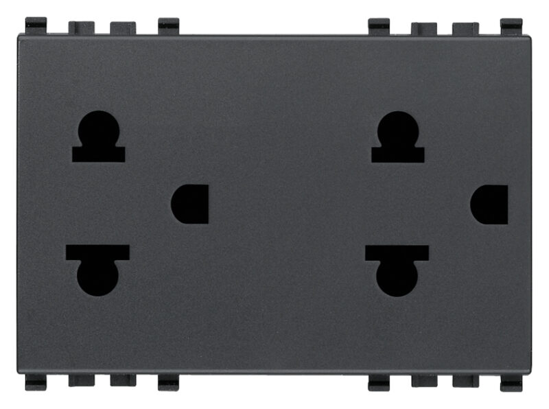 Two 2P+E 16A USA+EU SICURY outlets grey