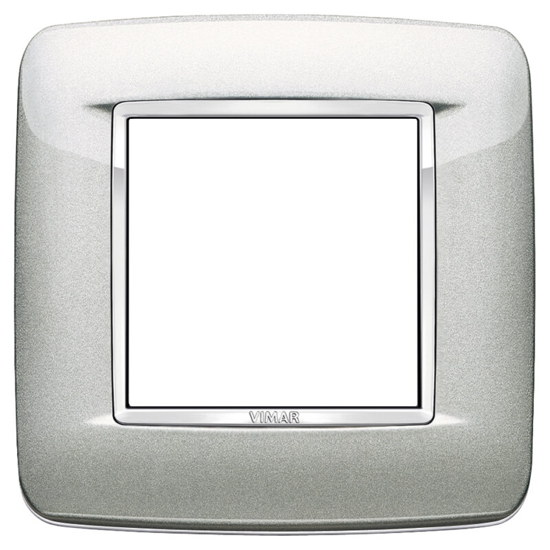 Round plate 2M Bright metallic silver