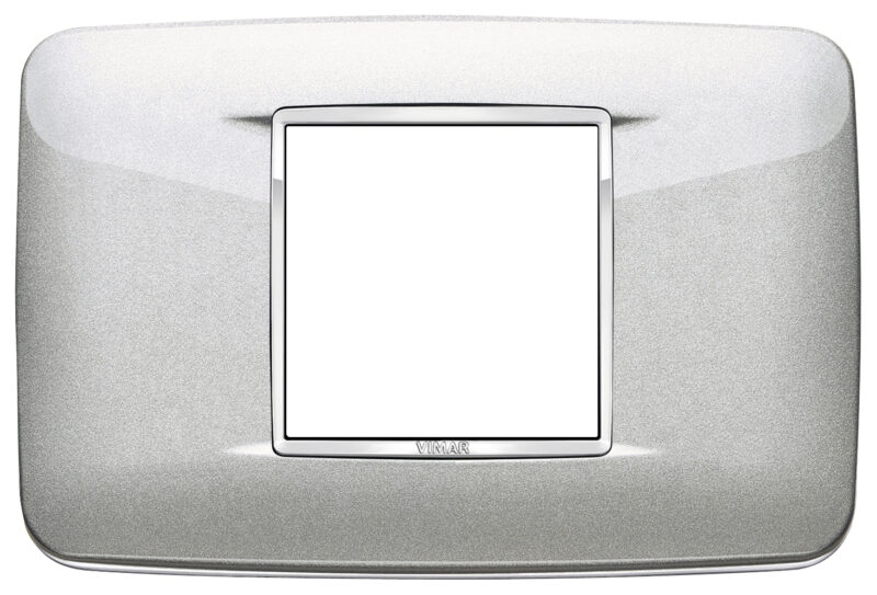 Round plate 2centM Bright metallic silve