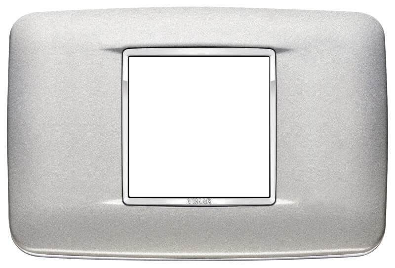 Round plate 2centM Bright matt silver