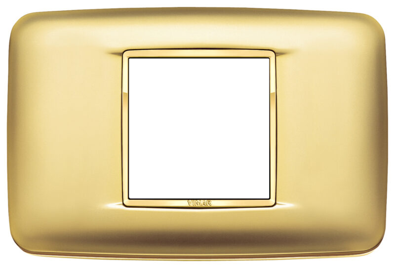 Round plate 2centM Galvan.satin gold