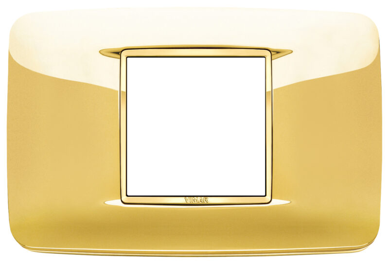 Round plate 2centM Galvan.polished gold
