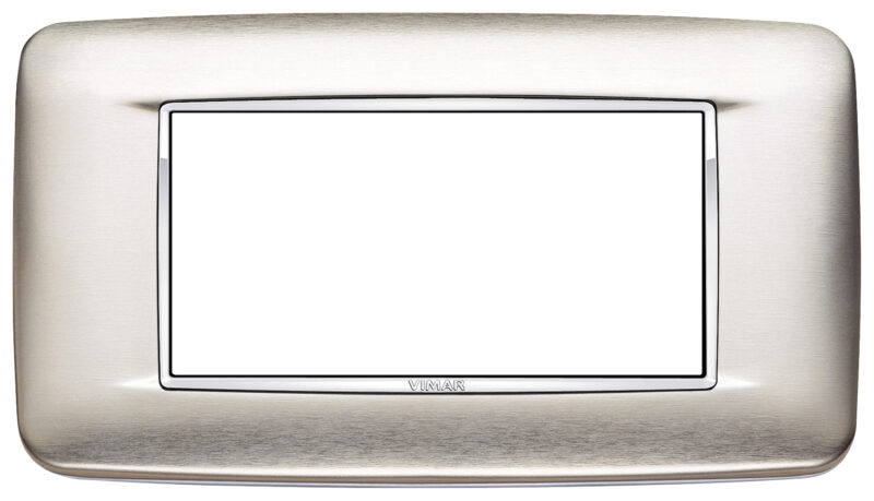 Round plate 4M Inox brushed steel