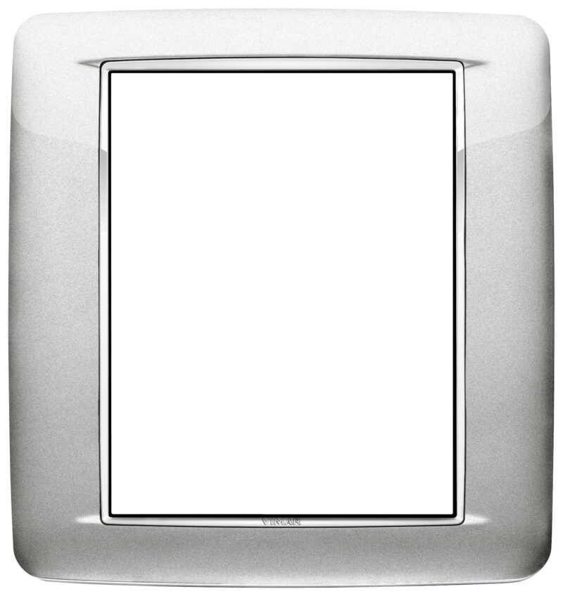Round plate 8M Bright metallic silver