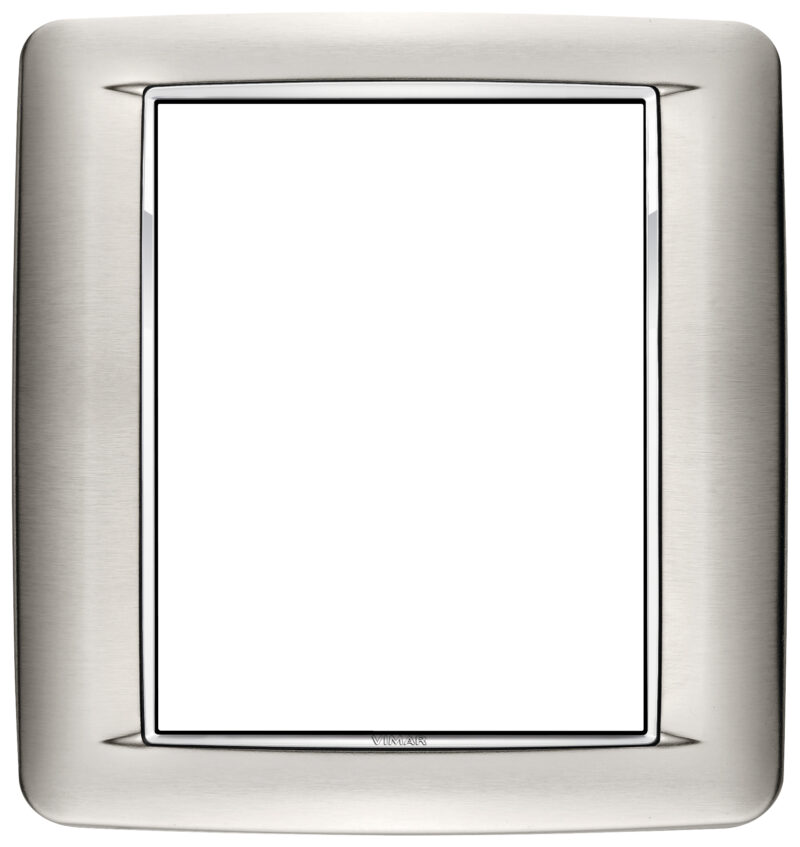 Round plate 8M Inox brushed steel