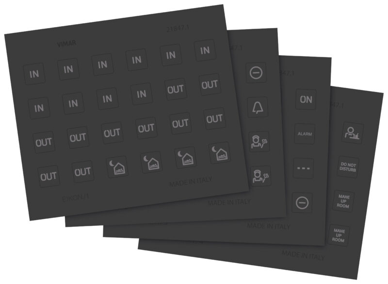 Stickers with room/cabin symbols