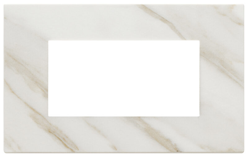 Plate 4M marbl.stoneware white Calacatta