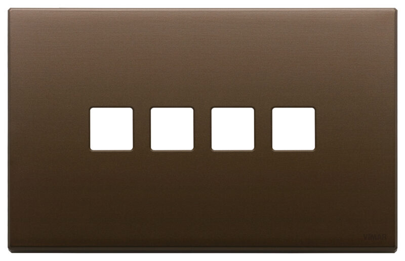 Plate 4Mx4 Flat brushed dark bronze