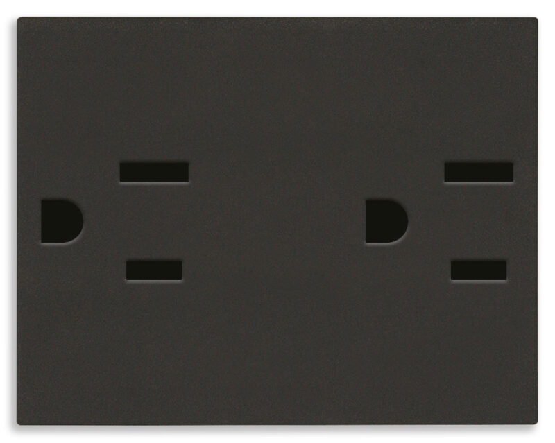 Two 2P+E 15A USA SICURY outlet black