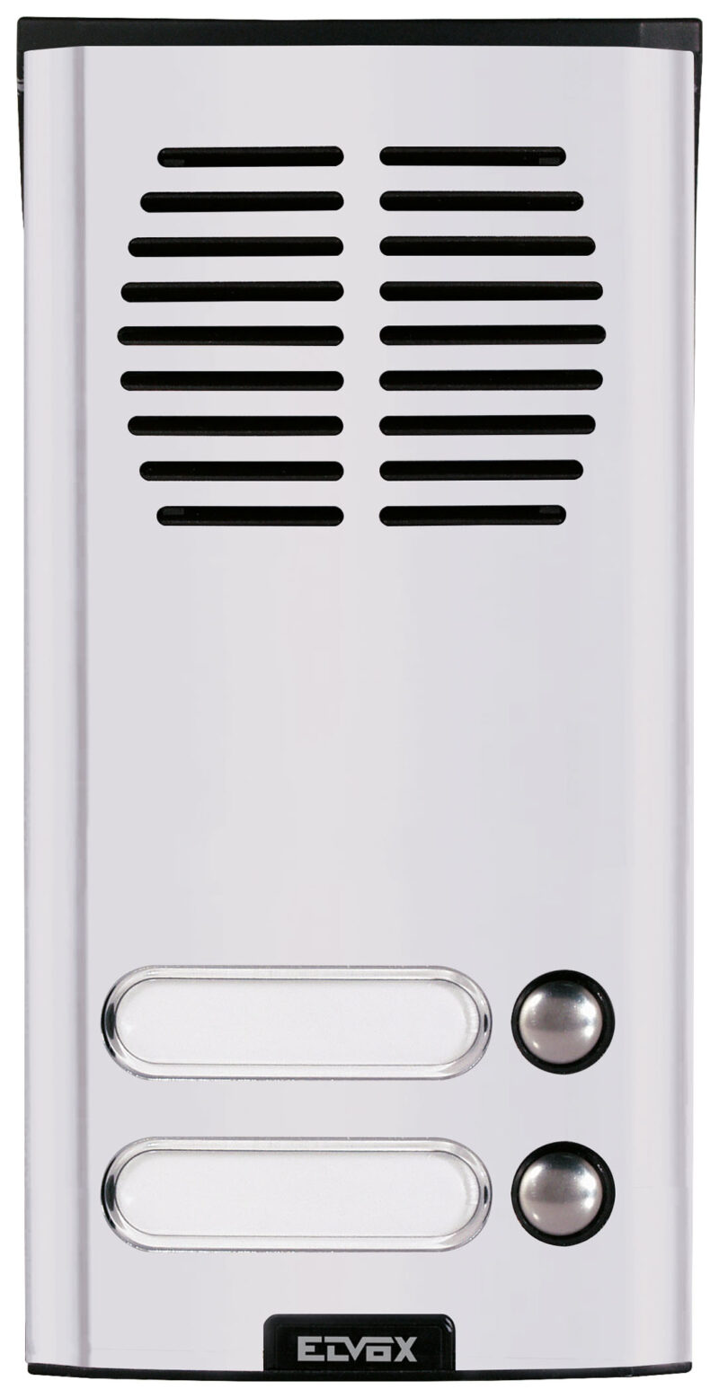 2-button audio surf.entrance plate grey