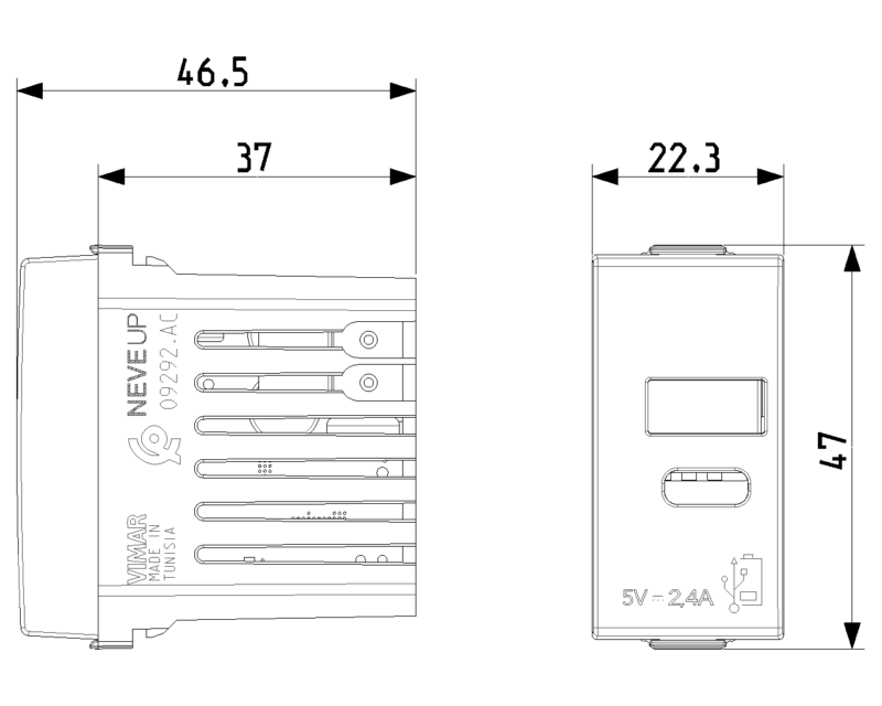 A+C-USB supply unit 5V 2,4A 1M grey - Image 2