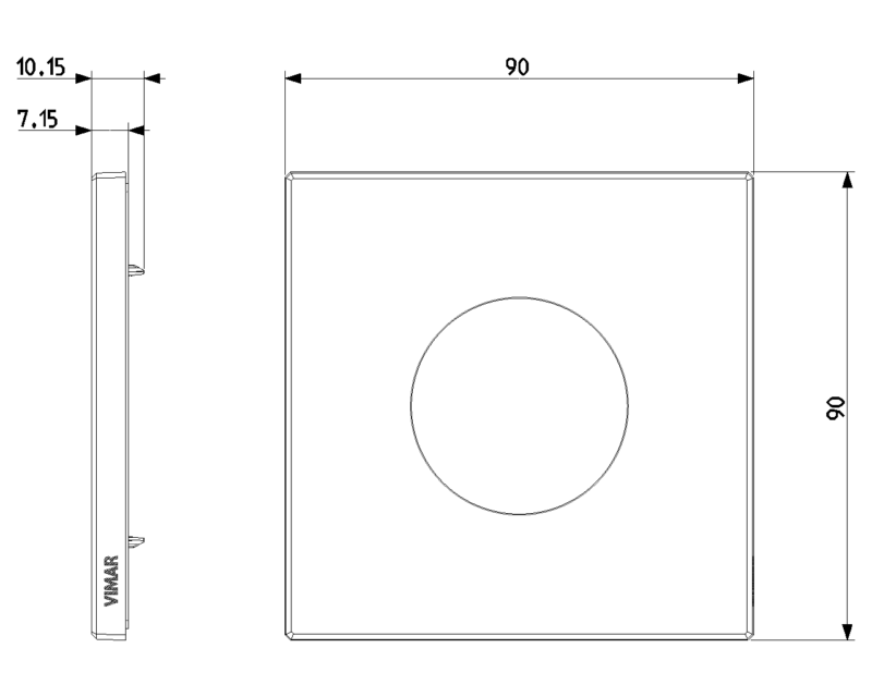 Plate 2M f/socket metal satin gold - Image 2