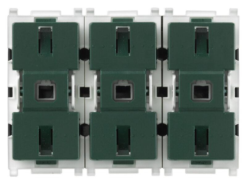 Three rocker push buttons