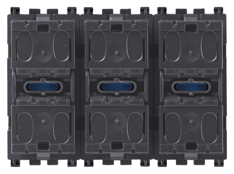 Three rocker push buttons