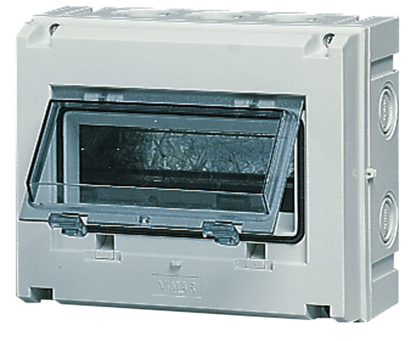 IP55 surface consumer unit 8M+door grey