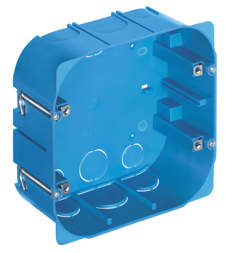 Flush-mount box 8M f/hollow walls blue