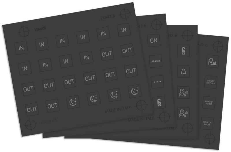 4 Stickers with room/cabin symbols