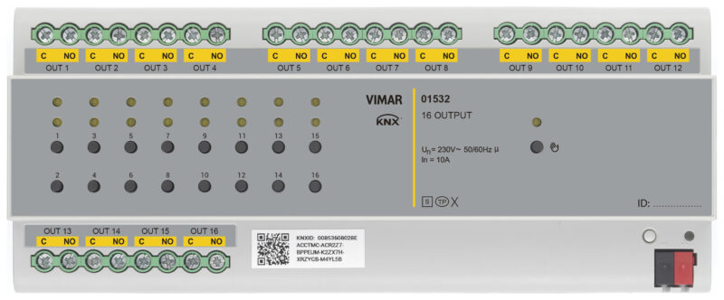 KNX Secure actuator 16 OUTS 250V 10AX