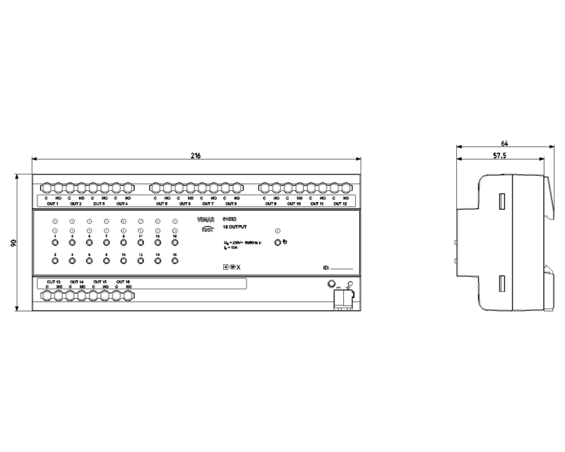 KNX Secure actuator 16 OUTS 250V 10AX - Image 2