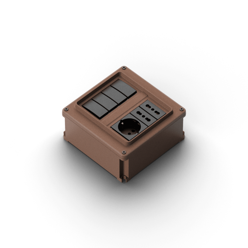 Box with plate - dim. 155x155 mm