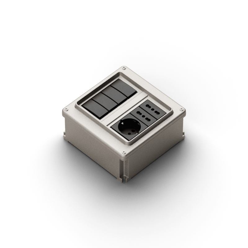 Box with plate - dim. 155x155 mm