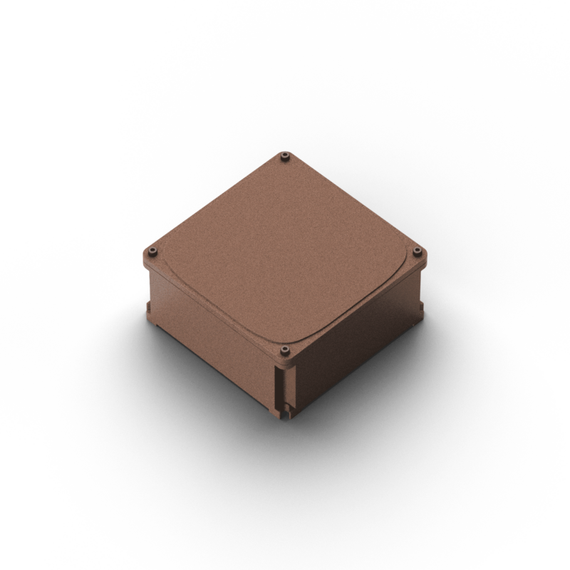 Square junction box w/cover - dim.155x155mm
