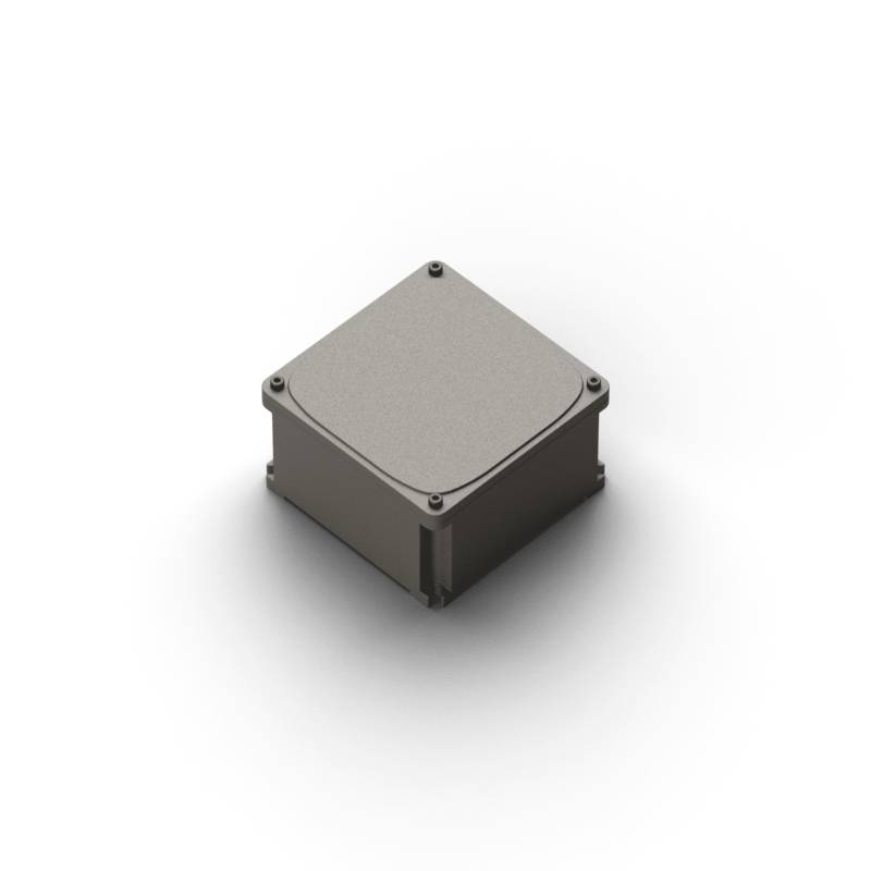 Square junction box w/cover - dim.125x125mm