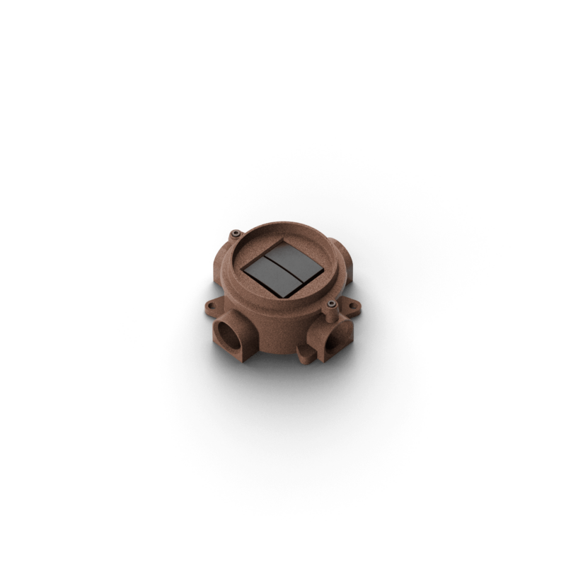 Round box with plate and support-118x118 mm