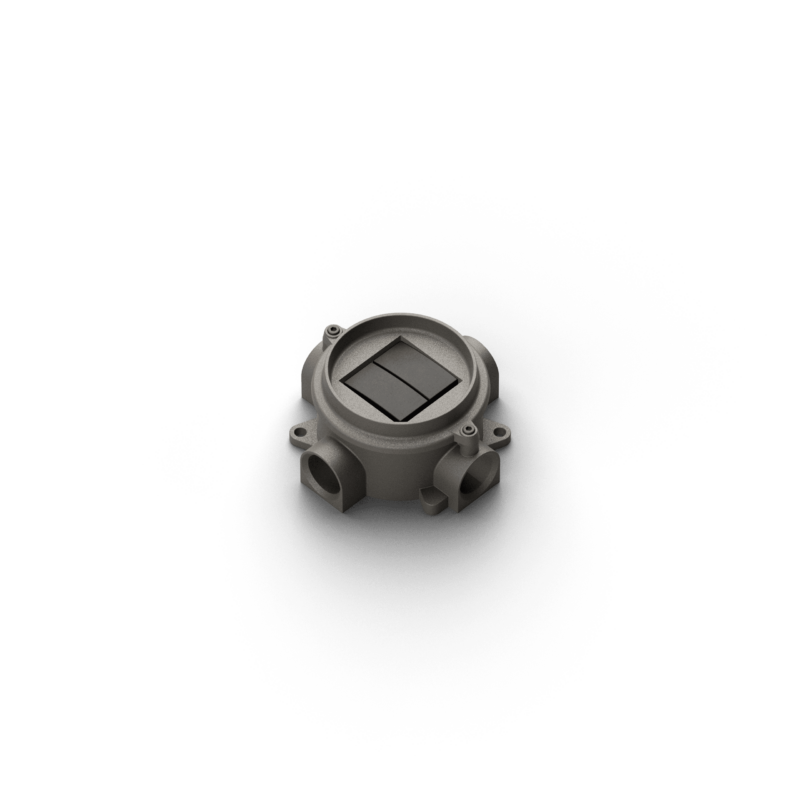 Round box with plate and support-118x118 mm