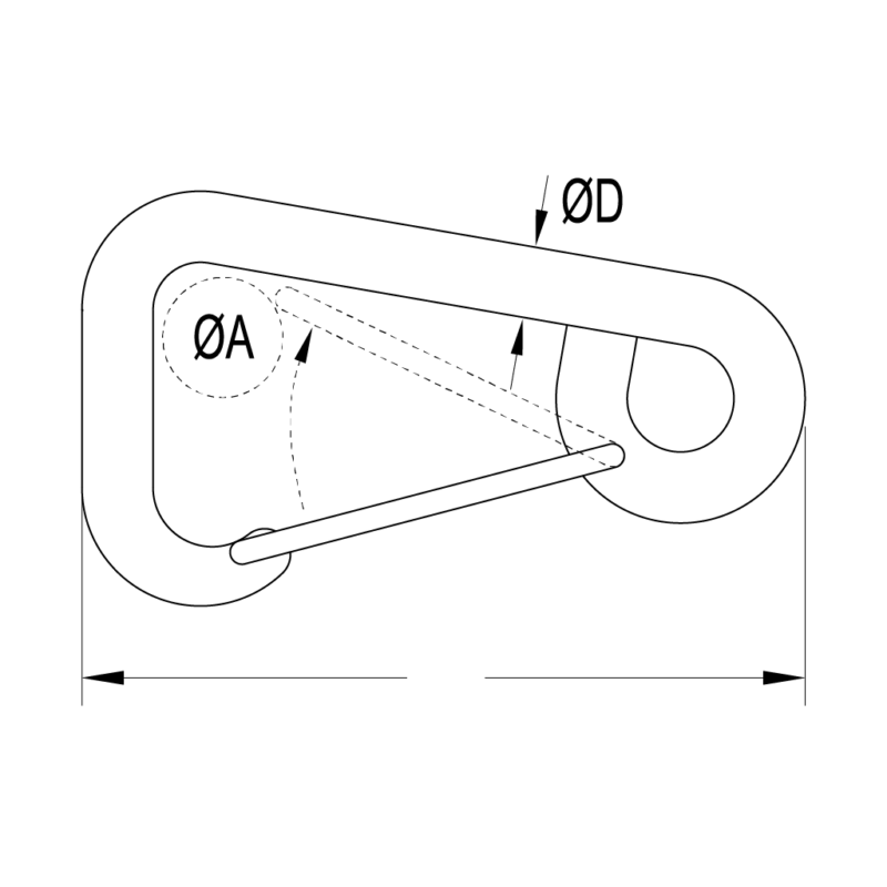 Asymmetric Snap Hook (Carabiner) 100mm overall length - Image 2