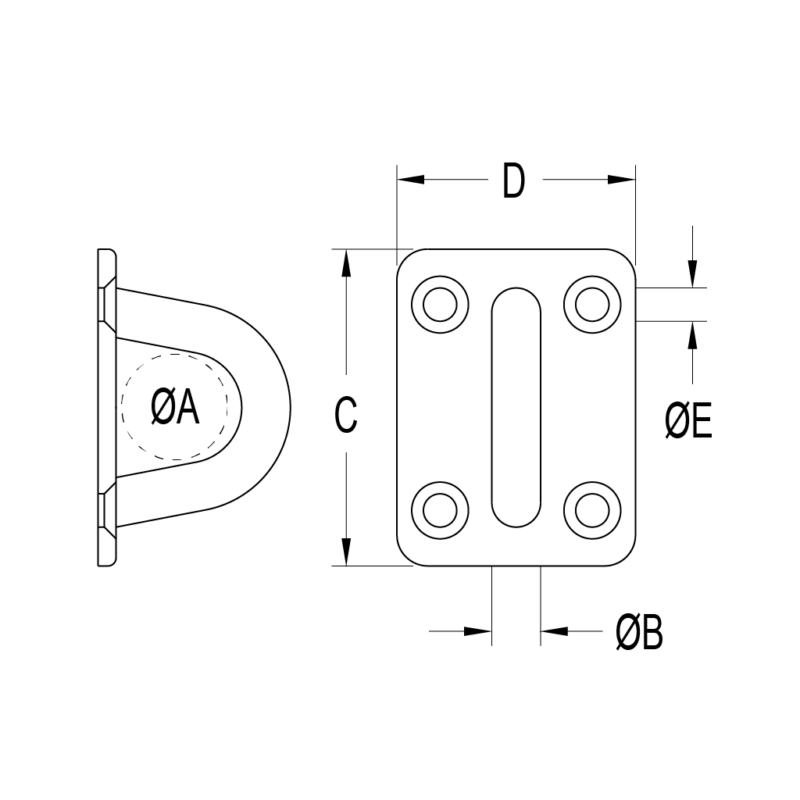 Square Pad Eye 6mm bar diameter - Image 2