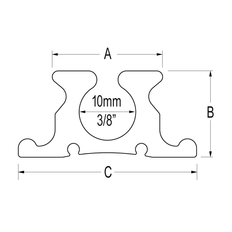 Series 19 Luff Groove Mast Track, 2m - Image 2
