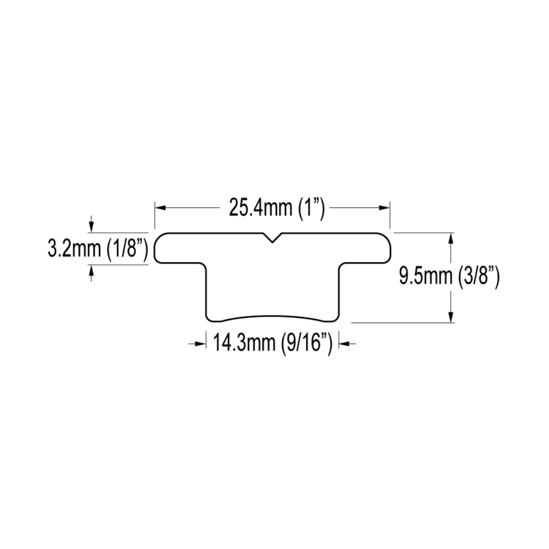 Series 25, T-Track, Black, Racing Stop Holes, 1m - Image 2