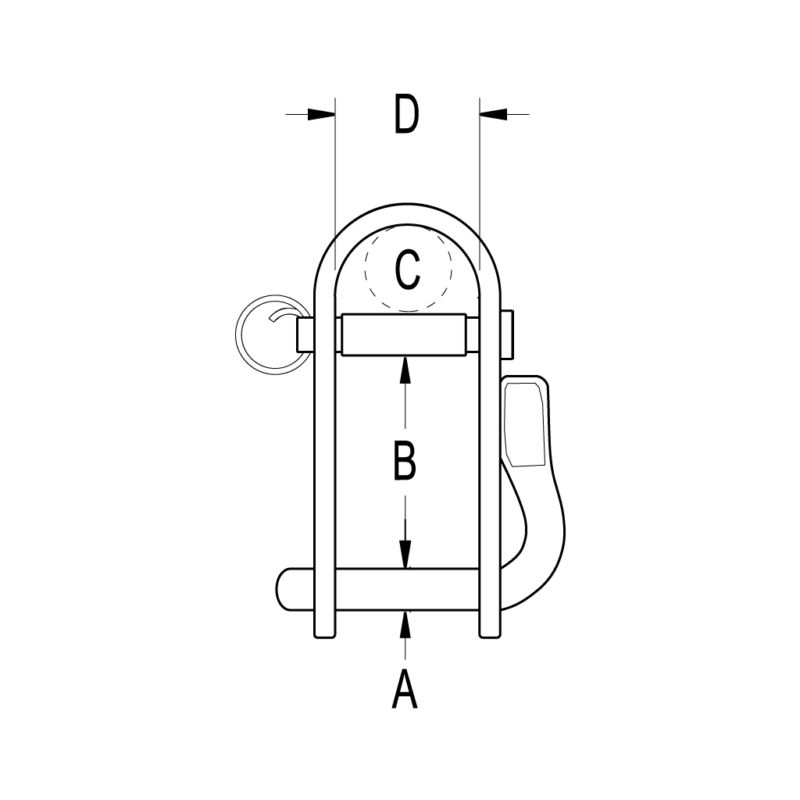 Halyard Shackle, 1/4" Pin - Image 2