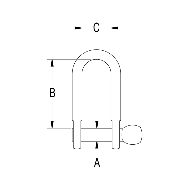 Stainless Steel D Shackle, 5/8" Coined Pin - Image 2