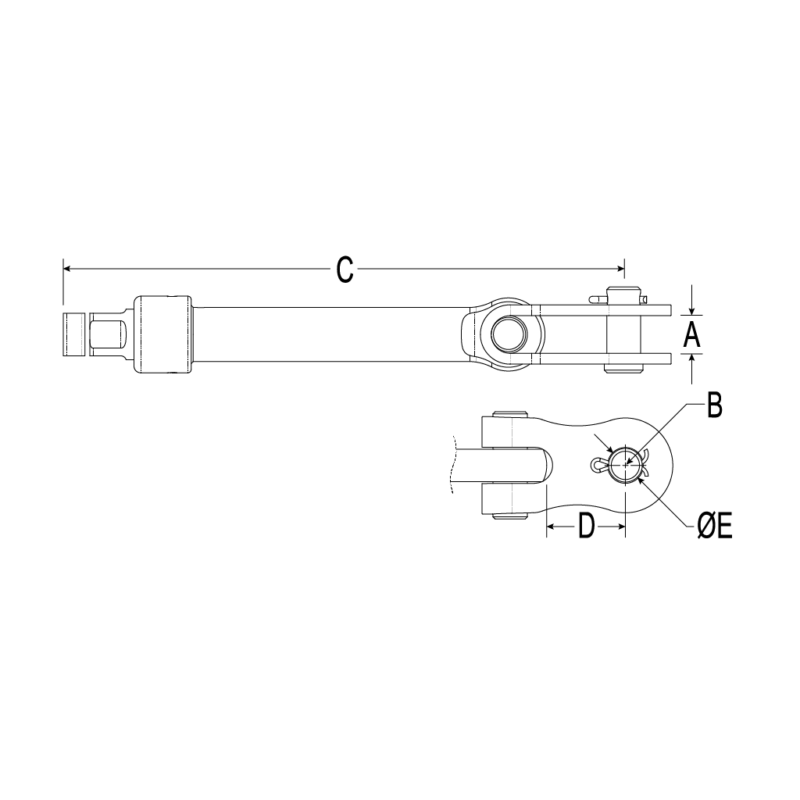 Turnbuckle Body & Lock Nut, 5/16" Thread - Image 2